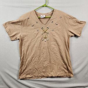 Vintage Sweet Blondie Bling Bedazzled Women’s Shirt W Shoulder Pads Sz L
